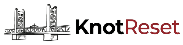 logo knotreset with sacramento tower bridge